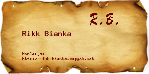 Rikk Bianka névjegykártya